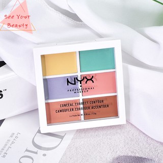 NYX 3CP Six-Color คอนซีลเลอร์ Shadow Repairing Palette (นิกซ์)