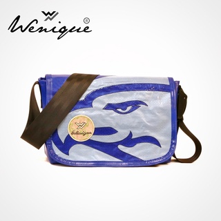 Messenger Bag (L) : กระเป๋าสะพายข้างลายอินทรีย์ Limited!  Size 34x21x11 cm.