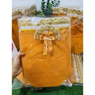 ถุงสังฆทานแบบจีบพร้อมโบว์ (10ใบ/แพ็ค) ใส่ของขวัญของไหว้