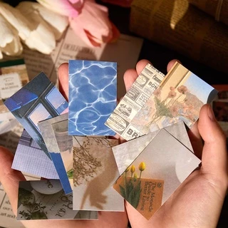 หนังสือสติกเกอร์ ลายดอกไม้ สไตล์วินเทจ สําหรับตกแต่งสมุดภาพ DIY 60 ชิ้น ต่อชุด