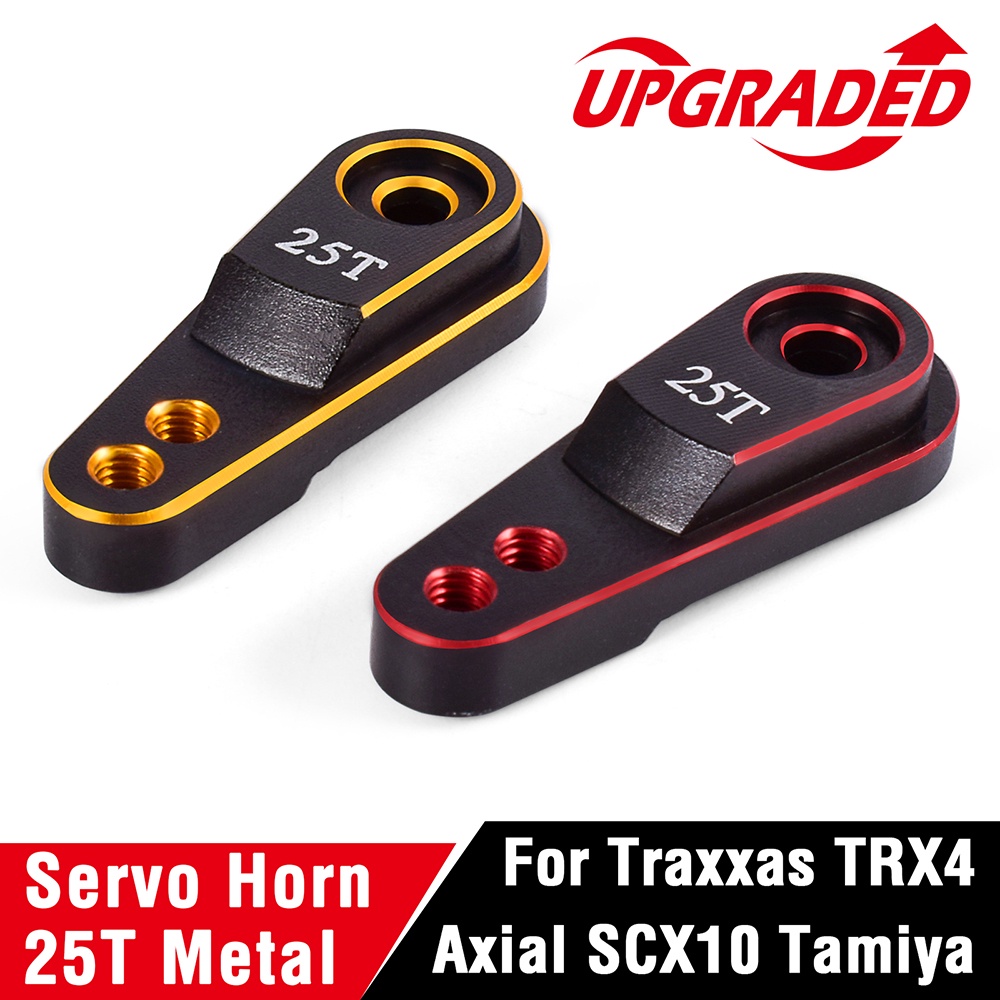 โลหะ 25T Servo Arm พวงมาลัยฮอร์นสําหรับ Traxxas TRX4 Axial SCX10 Tamiya RC Crawler รถบรรทุก