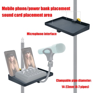 ขาตั้งไมโครโฟน ถาดการ์ดเสียง ที่วางโทรศัพท์ พลาสติก สําหรับขาตั้งกล้อง เมาท์เกลียว แคลมป์หนีบถาด สําหรับถ่ายทอดสด วิดีโอ