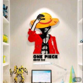 home decorate ภาพ3D วอลเปเปอร์อะคริลิควันพีช 3มิติ   แผ่นแปะผนังตกแต่งห้องรูปวันพีท ลายonepiece  เสริมความงามตกแต่งห้อง