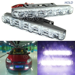 Hold ไฟตัดหมอกซีนอน LED 6 ดวง สว่างมาก สีขาว สําหรับติดรถยนต์ 2 ชิ้น