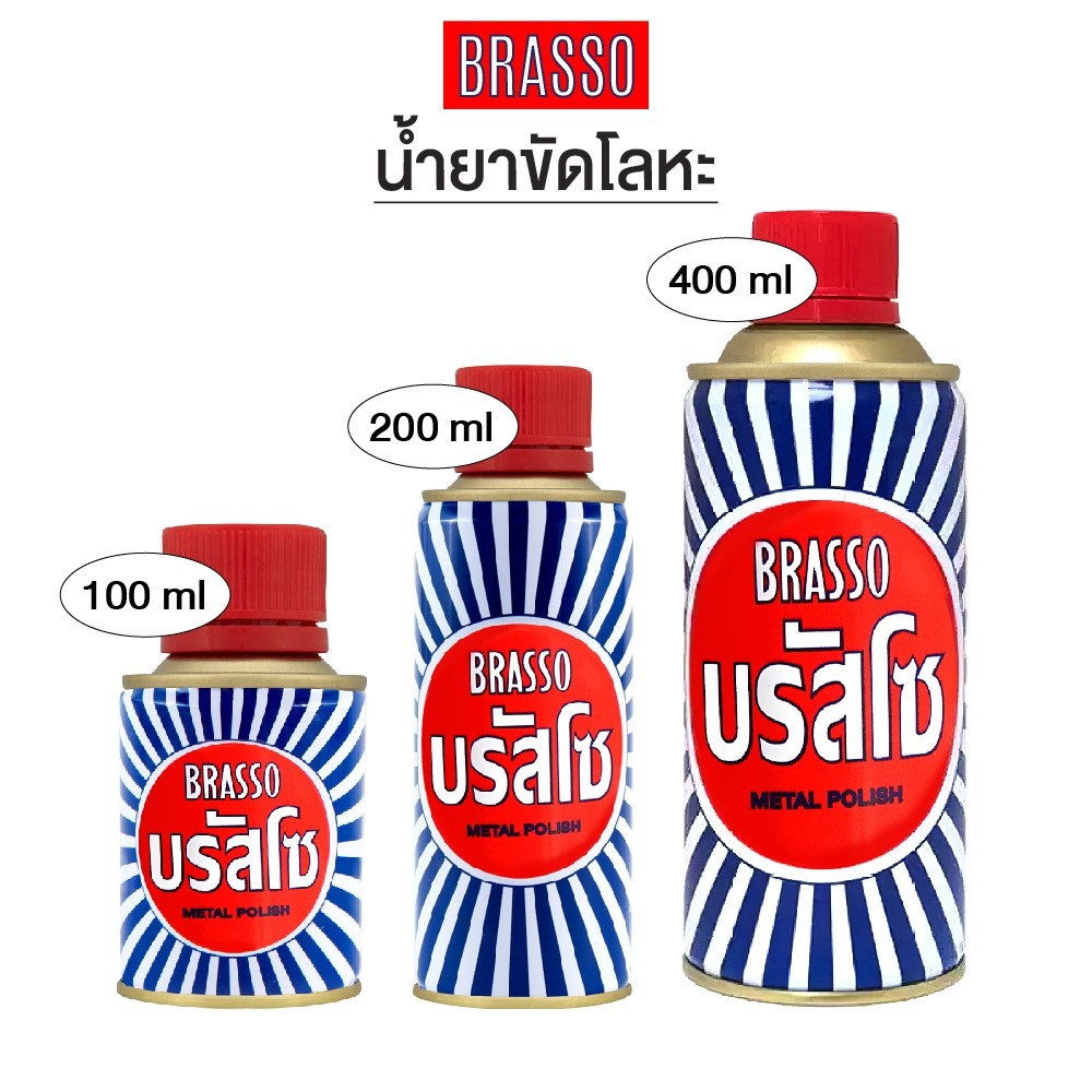 บรัสโซ น้ำยาขัดโลหะ Brasso น้ำยาขัดเงา น้ำยาขัดทองเหลือง ผลิตภัณฑ์ขัดโลหะ มีให้เลือก 3 ขนาด[S24]