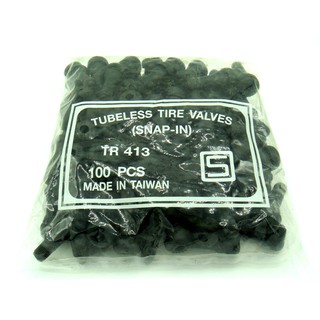 1 ถุง (100ตัว) จุ๊ปลมยางมาตราฐาน TR413 Tire Valve (Made in Taiwan)