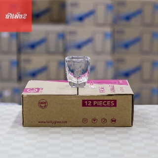 [ร้านสำเพ็ง2] Luckyglass LG-440902(409) 12 ใบ แก้วช๊อต แก้วเหล้าเป๊ก ทรงก้นเหลี่ยม ขนาด 1.5 oz