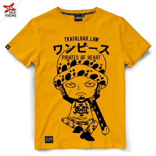 Dextreme เสื้อวันพีซ T-Shirt DOP-1476  One piece ลาย SD ลอว์ LAW  มี เหลิอง และ สีเทา