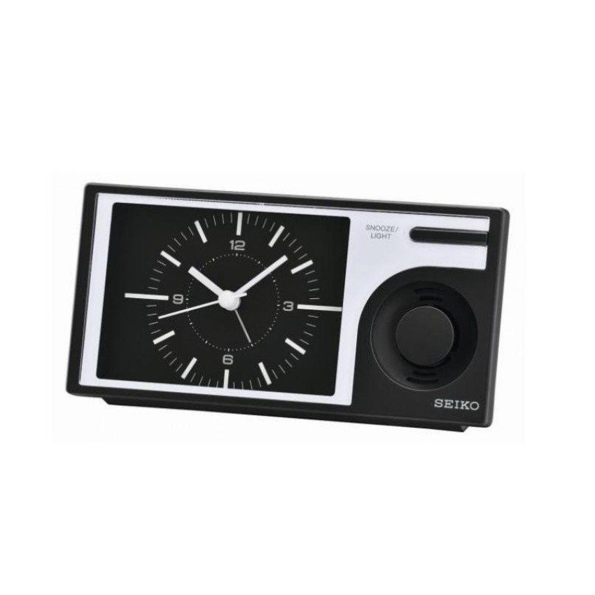 Seiko Alarm Clock Analogue Unisex Black Plastic QHP004K