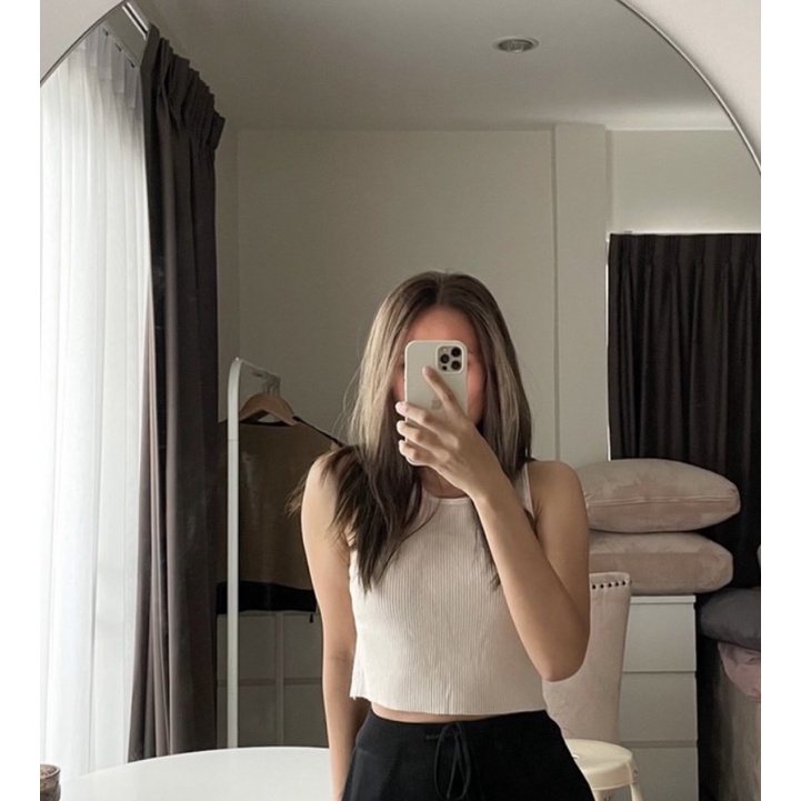 เสื้อกล้ามครอป ป้าไหมพรม นุ่มนิ่ม ไม่หนาไม่บาง AS studio