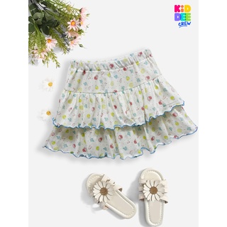 KiddeeCrew กระโปรงเด็ก กระโปรงสั้นครีมเหลืองลายองุ่น Grape yellow cream short skirtเหมาะสำหรับอายุ 2-10 ปี