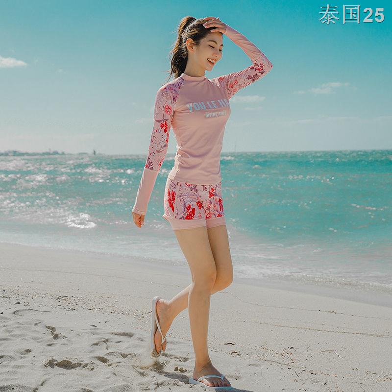 Korean wetsuit women s split long-sleeved swimsuit conservative