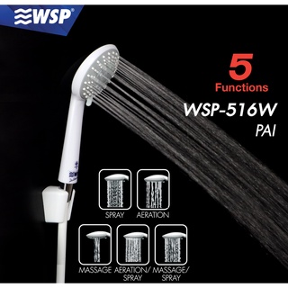 WSP ชุดหัวฝักบัวพร้อมสาย ปรับได้ 5 ระดับ PAI รุ่น WSP-516W (สีขาว)