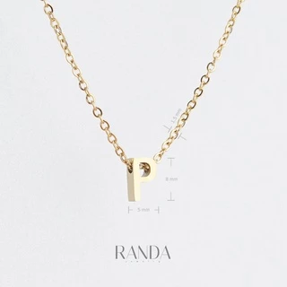 Randa สร้อยคอตัวอักษร สีทอง ตัวพิมพ์ใหญ่ N-Z สแตนเลส เลือกความยาว DIY มินิมอล ไม่ลอกไม่ดำ ลงทะเล โดนน้ำหอมได้