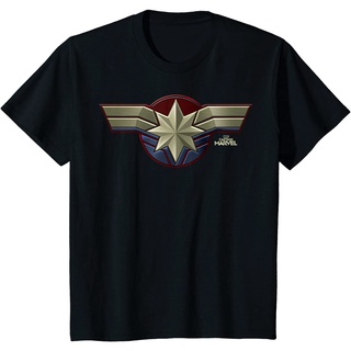 เสื้อยืดผ้าฝ้ายพรีเมี่ยม เสื้อยืด พิมพ์ลายกราฟฟิค Marvel Captain Marvel