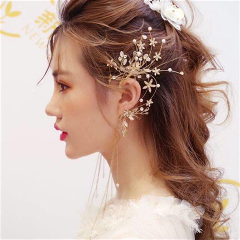 จรหู ที่คล้องหู(เครื่องประดับหู)ต่างหู องประดับตุ้มหูตะขอห้อยดอกไม้สําหรับผู้หญิง