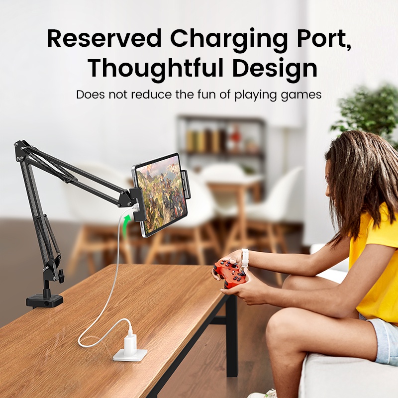 UGREEN ขาตั้งโทรศัพท์มือถือและไอแพด พับเก็บได้ ตั้งโต๊ะ ข้างเตียง หมุนได้ 360 องศา ขาตั้งกล้องส่องทางไกล - รูปที่ 5