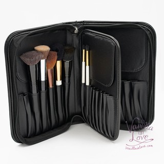 BC03 Brush bag กระเป๋าแปรงเปล่า ใส่แต่งหน้าแบบซิป ใส่ได้ 29 ชิ้น ทำจากหนังเทียมฺ