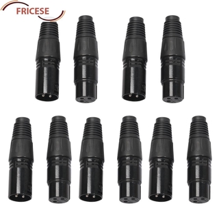 Fricese 5 คู่ 3 Pin Xlr Female Mic แจ็คเสียบสายสัญญาณเสียงไมโครโฟน