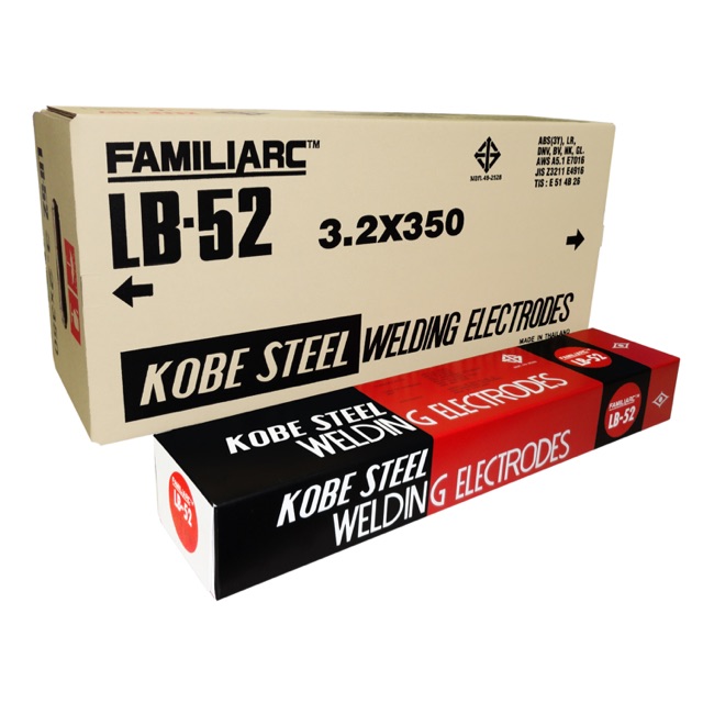 ลวดเชื่อมโกเบ LB52 ขนาด ขนาด 3.2มม. กล่องละ 5กก. ราคากล่องละ 520บาท(1ลัง บรรจุ4กล่อง น้ำหนักรวม 20กก.)