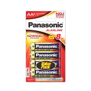 Chaixing Home ถ่านอัลคาไลน์ AA PANASONIC รุ่น LR6T/8B (แพ็ค 8 ก้อน)