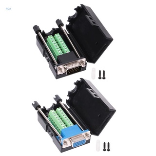 Rox D-Sub Db15 Vga Female ปลั๊กเชื่อมต่อ Diy สําหรับเชื่อมต่อสายไฟ