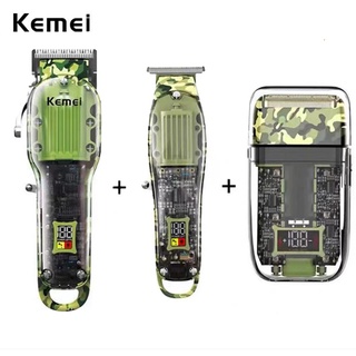 Kemei ปัตตาเลี่ยนตัดผม ไร้สาย ฟอยล์ 0 มม. แบบมืออาชีพ สําหรับผู้ชาย KM-1926 1928 TX7