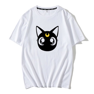 [COD]GILDAN เสื้อยืด ผ้าฝ้าย พิมพ์ลาย Sailor Mocrystal Luna Artemis Cats สวมใส่สบาย สําหรับคู่รักS-5XL