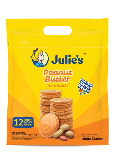 Julie's จูลี่ส์ ขนมปังสอดใส้เนยถั่ว 360 กรัม