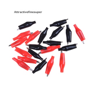 &lt;AFS&gt; 20Xs Red Black Soft Plastic Testing Probe Alligator Clips Crocodile Test Clip .