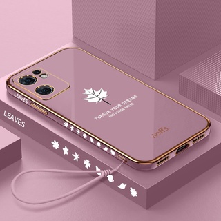 เคส oppo reno7 Reno7Z creno 7 pro A76 A95 A54 A16 Reno2 Reno2 f Reno4 4F Reno5 A94 Reno6 เคสขอบตรง ใบเมเปิ้ล เคสนิ่ม FY