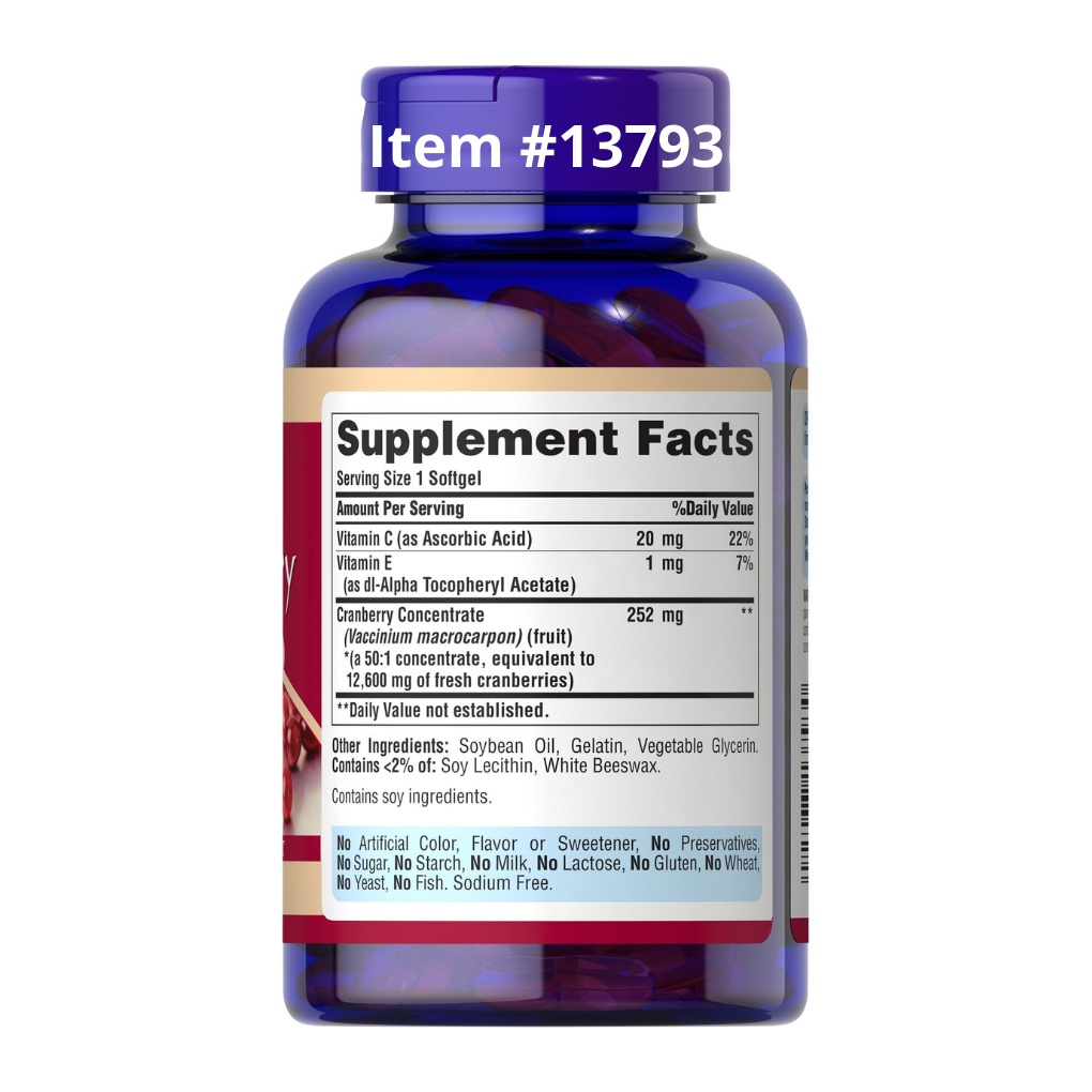 Puritans Pride Triple Strength Cranberry Fruit Concentrate 12600 mg 200