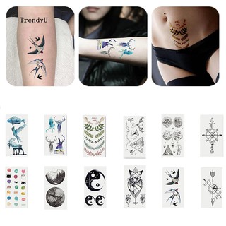 TDU_Trigram Animal Temporary Fake Tattoo Sticker Fashion Body Art Removable Decal