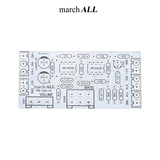 march ALL SUB45 PCB แผ่นปริ้น SUB45 บอร์ด ปรี ซับเบส ขนาด 75mmx36mm ใช้ เป็น ปรี เสียงทุ้ม ต่อได้กับทุกแอมป์ บอร์ดไดร์