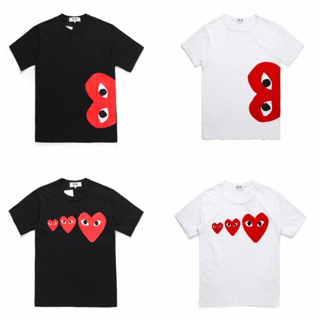 Play Comme Des Garcon แฟชั่นเสื้อยืดแขนสั้นลําลองคอกลมสไตล์ใหม่สําหรับผู้ชายและผู้หญิง