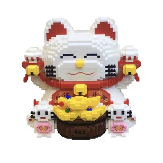 ตัวต่อนาโน ชุดแบบจำลองแมวนำโชค แมวกวักนำโชค ตัวต่อออมสิน MANEKI NEKO -PIGGY BANK