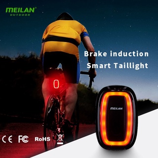 Meilan X6 ไฟท้ายไฟเบรค Led กันน้ําแบบชาร์จ Usb สําหรับรถจักรยาน