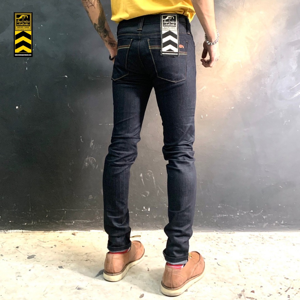 SUP020 (B) (CNB) กางเกงยีนส์ผู้ชายผ้าดิบ/ยืด Mens Stretch Denim 12.5oz (SUP) (Gasoline & Garage) ปั๊มน้ำมันแก๊สโซลีน