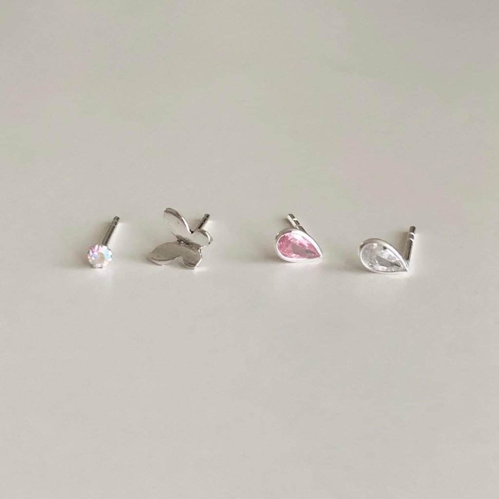 Winterwinter Jewelry Silver925 : เครื่องประดับเงินแท้ เงินแท้925 ต่างหูเซ็ต รูปผีเสื้อ น่ารักมาก - รูปที่ 3