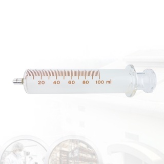 100 ml.[‼️รับประกันของแท้จากโรงงาน💯%]ปลายเหล็กล็อค ,กระบอกสูบใส (Glass Luer Lock, Syringe,Clear Barrel)