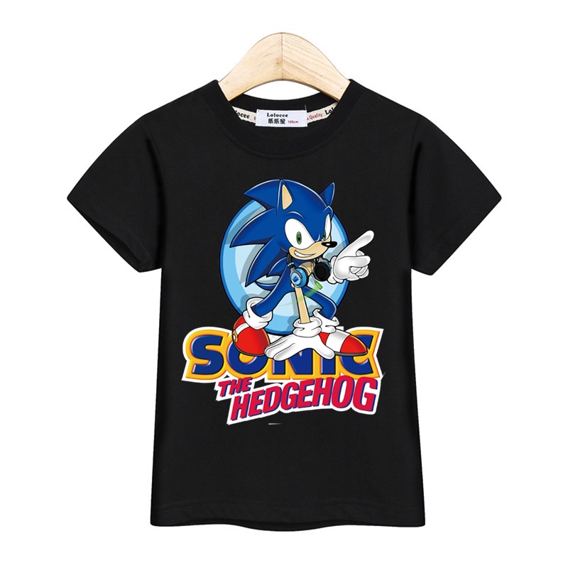 เสื้อยืด พิมพ์ลายอนิเมะ Sonic The Hedgehog 2 แฟชั่นฤดูร้อน สําหรับเด็กผู้ชาย