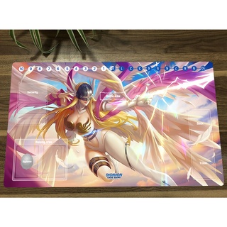 New Digimon Playmat Angewomon Anime Trading Card Game Mat DTCG CCG Mat Mouse Desk Pad TCG Gaming Play Mat &amp; Card Zones Free Bag