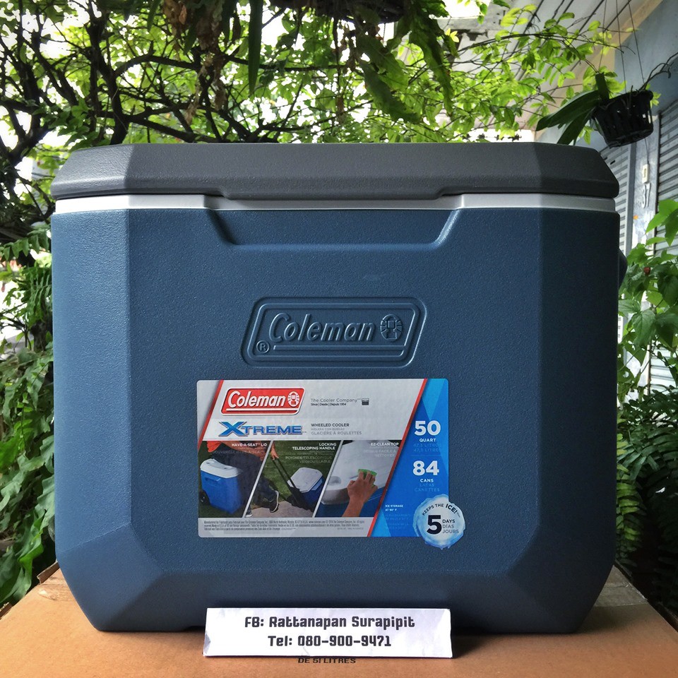 กระติกน้ำแข็ง Coleman Xtreme5 Heavy-Duty Cooler with Wheels 50ควอร์ต 47ลิตร - โคลแมน Camping แคมปิ้ง
