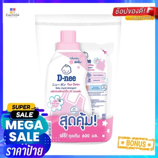 น้ำยาซักผ้า D-nee นิวบอร์น ฮันนี่ สตาร์ 700+600 มล.BABY LIQUID DETERGENT D-NEE NEWBORN HONEY STAR 700+600ML