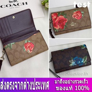 COACH กระเป๋าสตางค์ F39191 กระเป๋าสตางค์ พับเก็บได้ หนังแท้กระเป๋าสตางค์ กระเป๋าสตางค์ผู้หญิง ของแท้ 100%