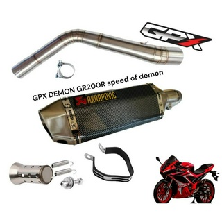 สลิปออน DEMON GR200R+ปลายท่อ 14นิ้ว ปากเงินลายเคฟล่า0,ดำปากดำ1,รุ้งเงาปากขาว2,ขาวปากเคฟล่า3,ดำปากเคฟล่า4,รุ้งปากเคฟล่า5