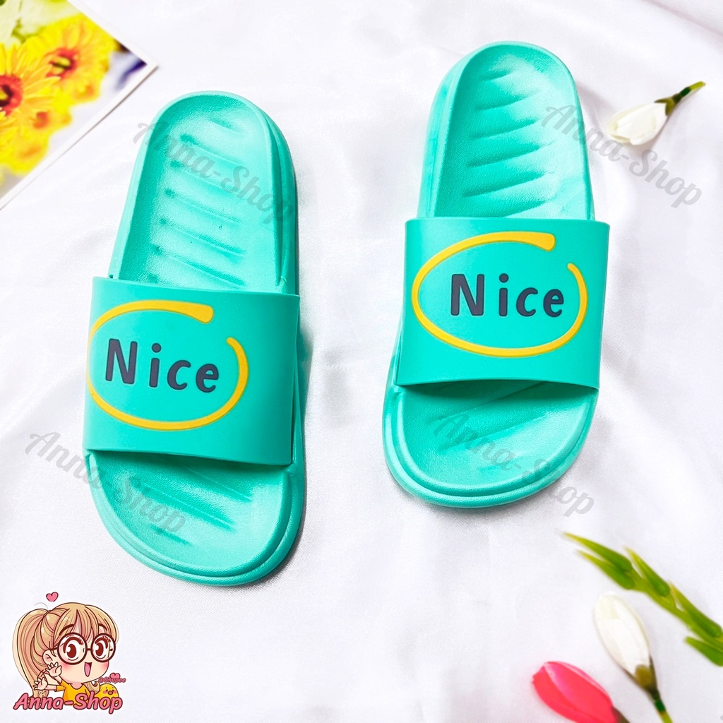 รองเท้าแตะแบบสวมลายNice พื้นนุ่มนิ่มหลากสีสไตล์น่ารัก ส่งจากไทย🍓พร้อมส่ง🍍 T73