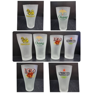 แก้วเบียร์  Luckglass แก้วมัค สีด้านสลักลาย ขนาด  385 ml. แก้วเนื้อหนา ทนทาน สูง 6 นิ้ว  ล้างทำความสะอาดได้ง่าย