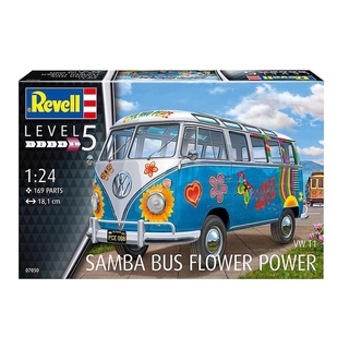 โมเดลรถโฟล์คตู้ VW T1 Samba Bus Flower Power 1/24