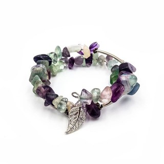 กำไลข้อมือหินแท้ Fluorite พัน 2 รอบข้อมือ